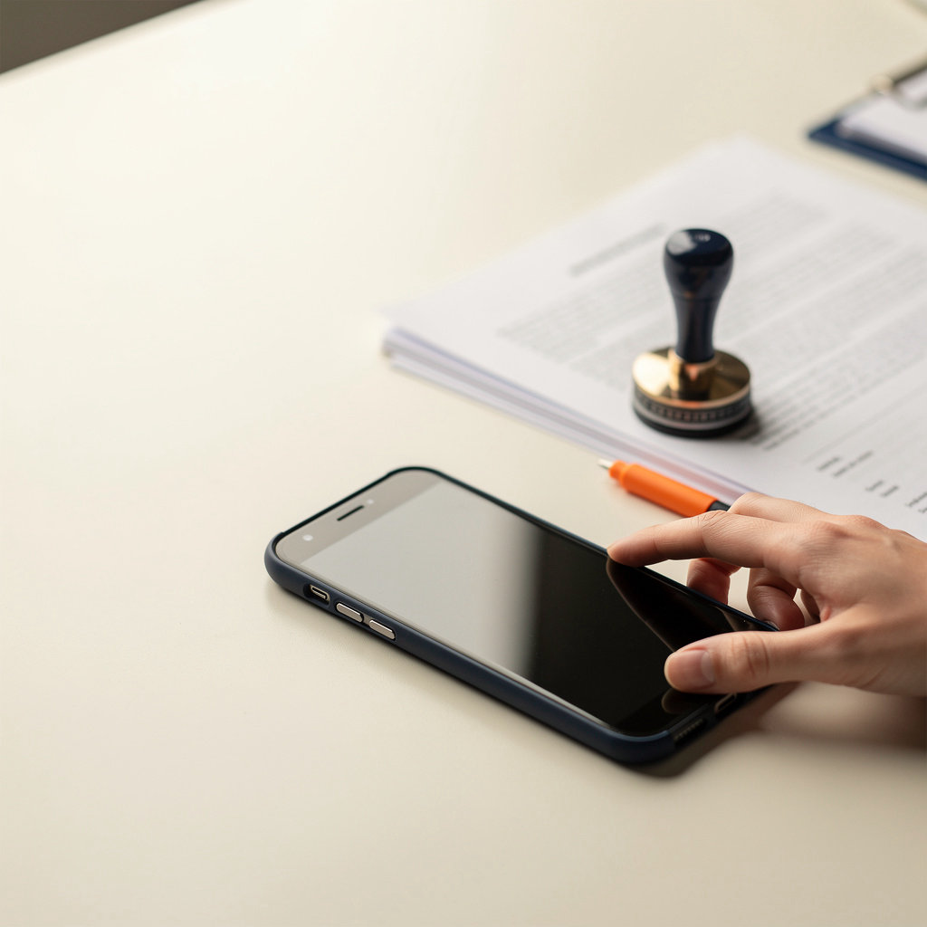 Capitol Mobile Notary phone and notary stamp for booking a mobile notary appointment in Sacramento, Elk Grove, Roseville, Folsom, and Davis